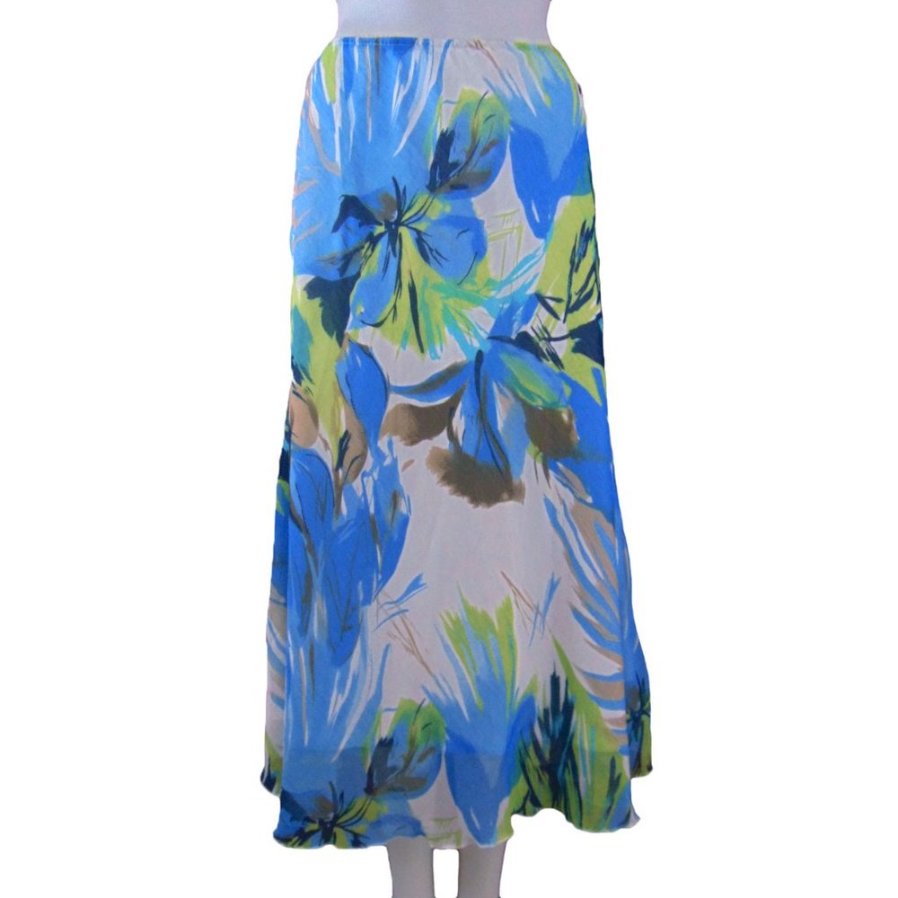 Tribal Floral Calf Length Skirt - Size 2